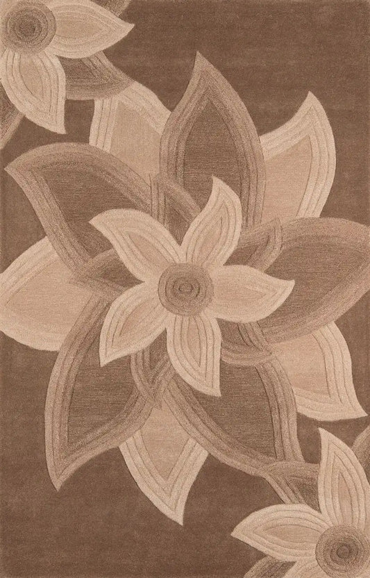 Hand Tufted Floral Design Wool Carpet