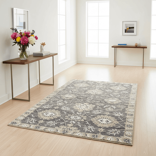 Ashy Grey Premium Hand Tufted Carpet