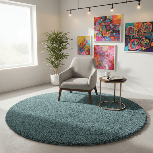 Loom Round Shaggy Carpet & Rug for living room and reading corners