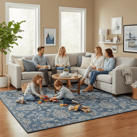 Indigo Hues Hand Premium Tufted Carpet