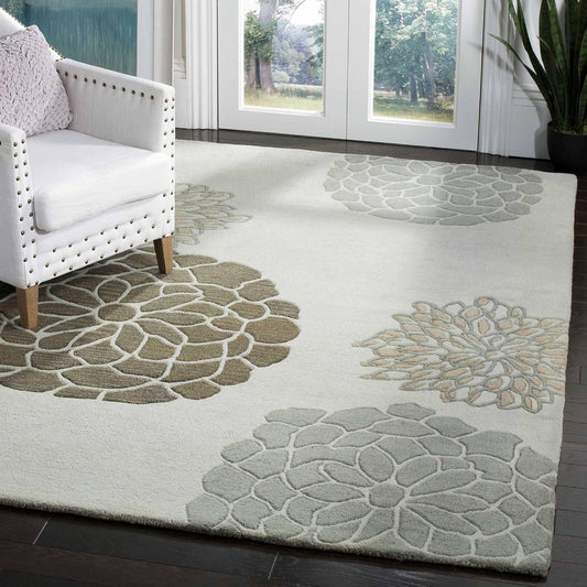 Scarlet Floral Hand Tufted Carpet & Rug