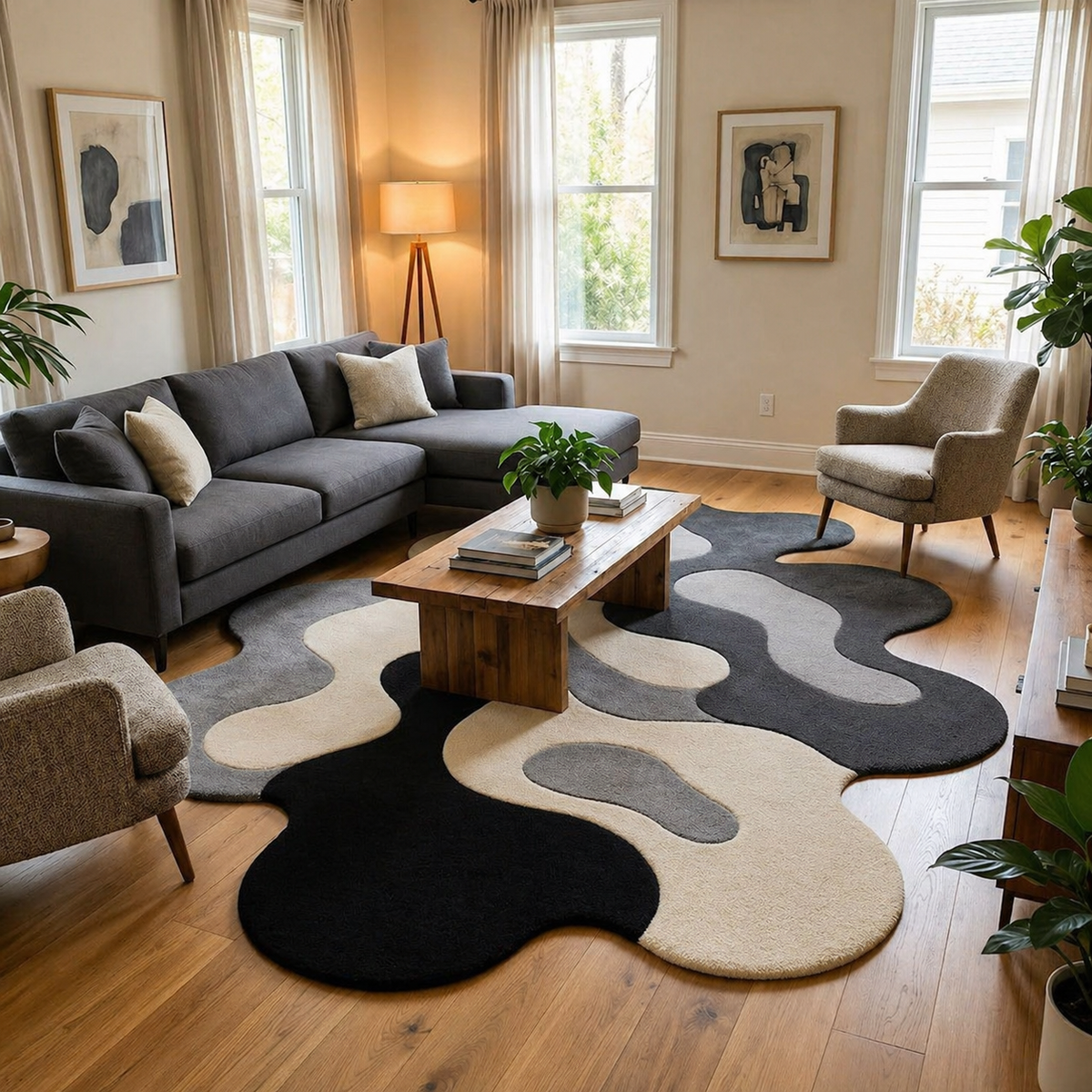 Garnet Irregular Hand Tufted Carpet