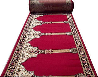Hidayah Red Janamaz Carpet for Masjid and Mosque Prayer Mat– Soft and Comfortable