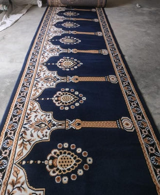 Imaan Blue Janamaz Carpet for Masjid and Mosque Prayer Mat– Soft and Comfortable