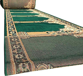 Noor Green Janamaz Carpet for Masjid and Mosque Prayer Mat– Soft and Comfortable