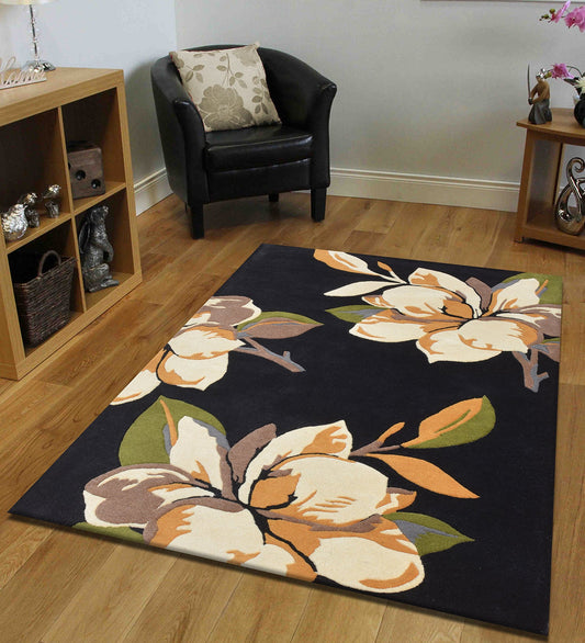 Hand tufted carpet showing standard room size proportions