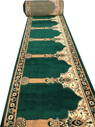 Barakah Green Janamaz Carpet for Masjid and Mosque Prayer Mat– Soft and Comfortable