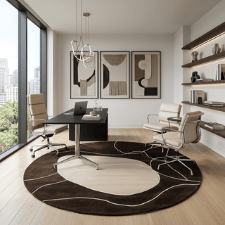 Quilted Round Hand Tufted Carpet