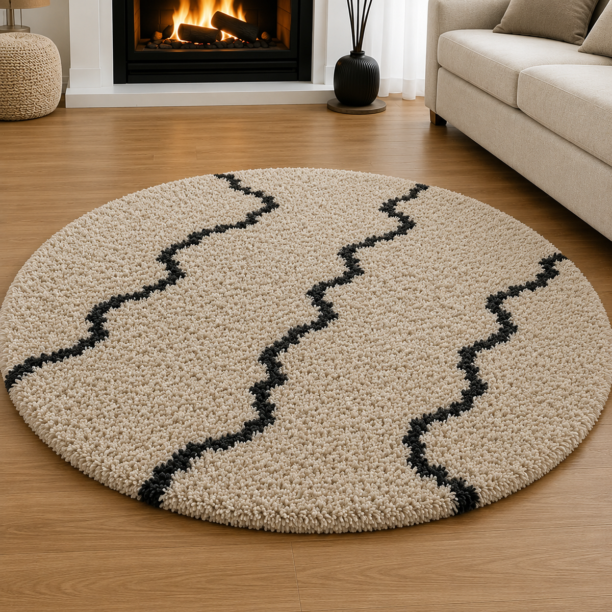 Solvexa Round Shaggy Carpet