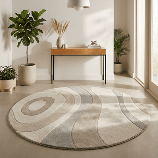 Illusion Round Hand Tufted Carpet