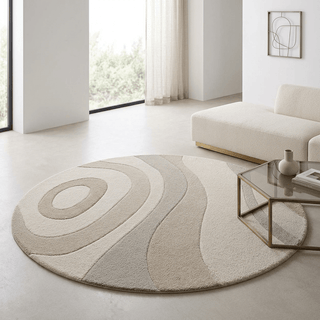 Illusion Round Hand Tufted Carpet