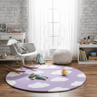 Cloudy Round Hand Tufted Carpet