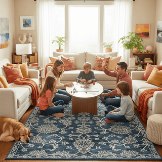 Indigo Hues Hand Premium Tufted Carpet