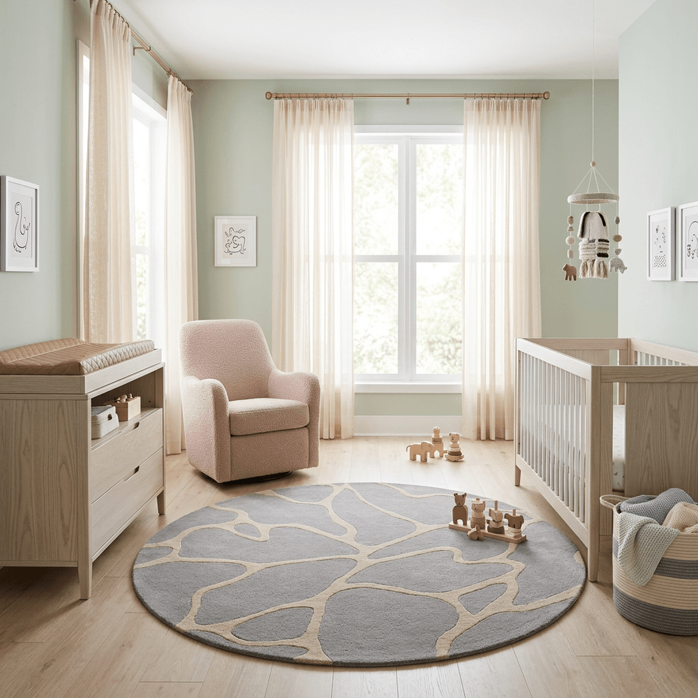 Alabaster Round Hand Tufted Carpet
