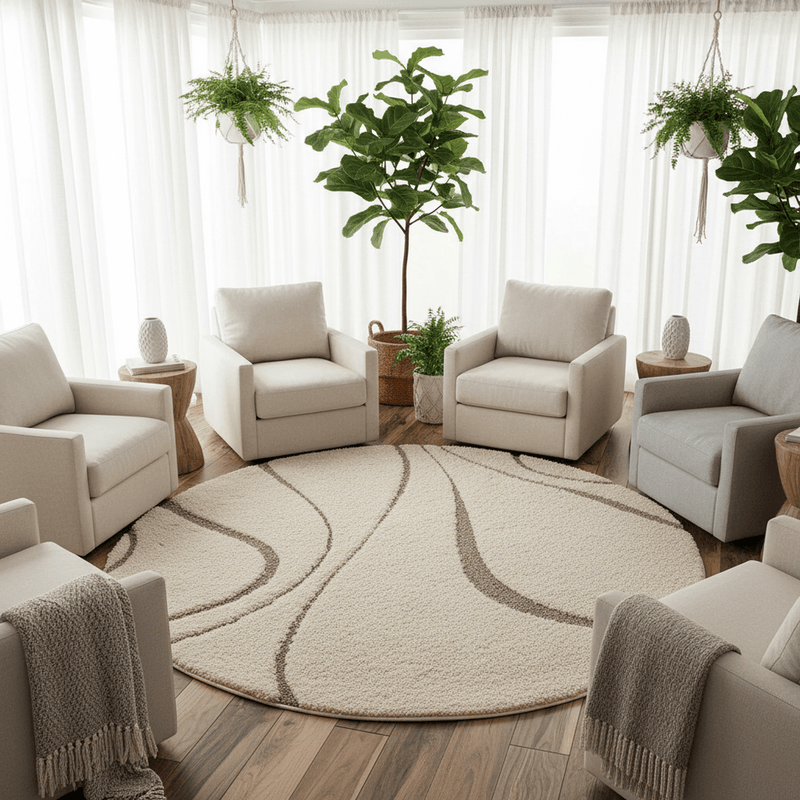 Celestial Round Shaggy Carpet & Rug