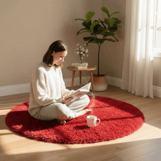 Elysian Round Shaggy Carpet & Rug