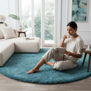 Console Round Shaggy Carpet & Rug