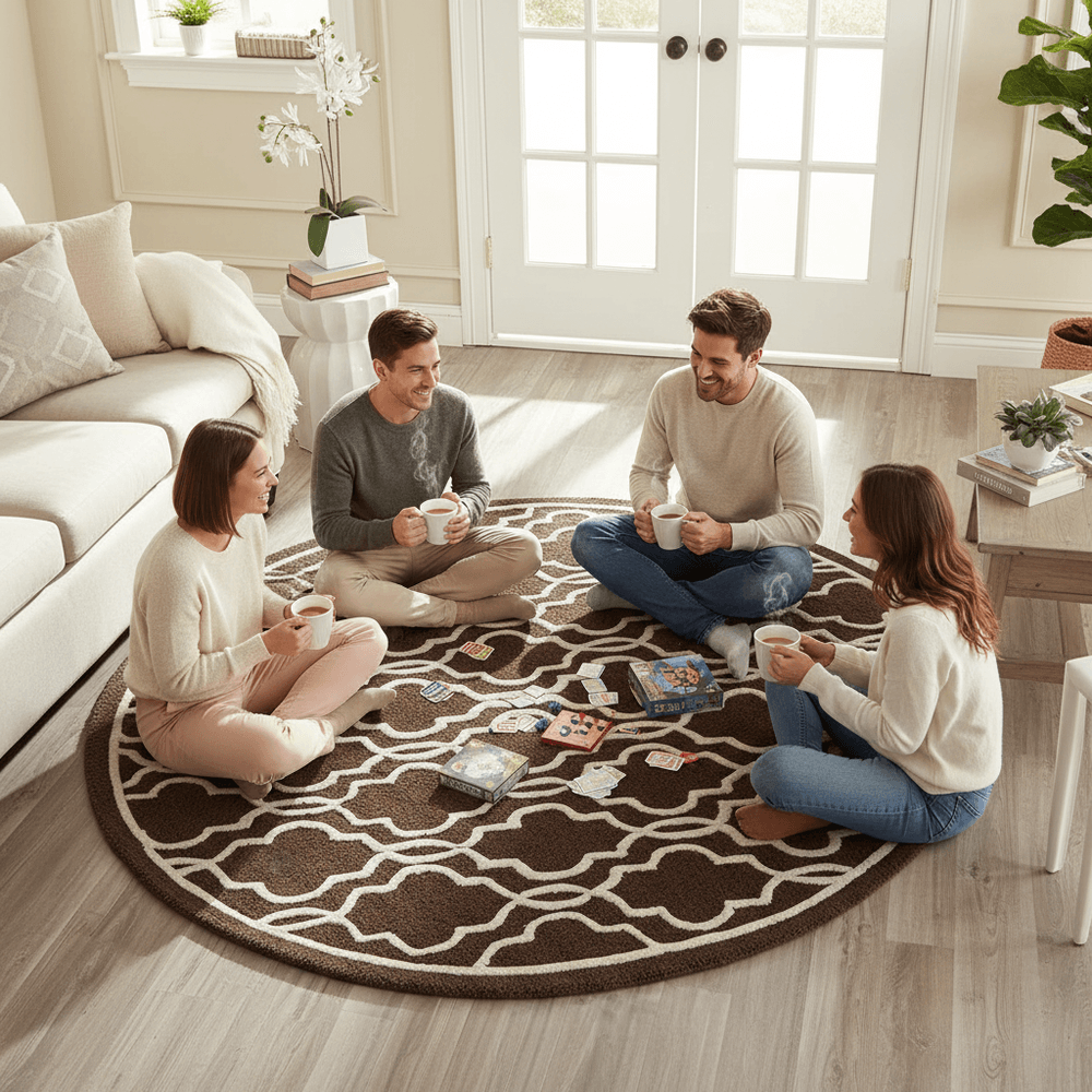 Furryquest Round Hand Tufted Carpet & Rug
