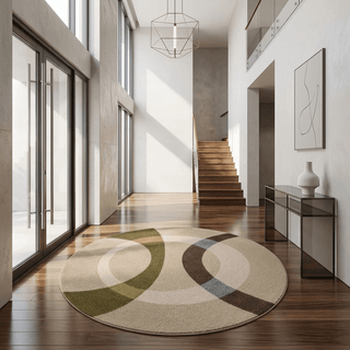 Damask Round Hand Tufted Carpet
