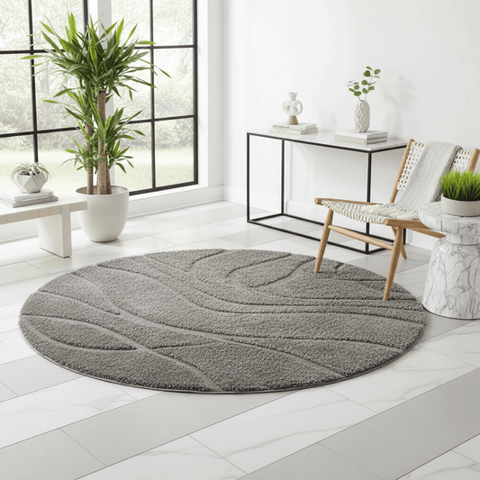 Hearth Round Shaggy Carpet & Rug