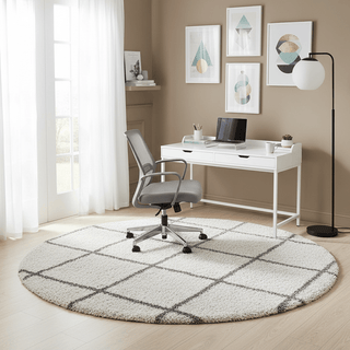 Mosaic Round Shaggy Carpet & Rug