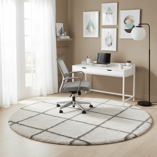Mosaic Round Shaggy Carpet & Rug
