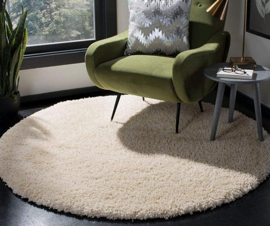 Swirls Round Shaggy Carpet & Rug
