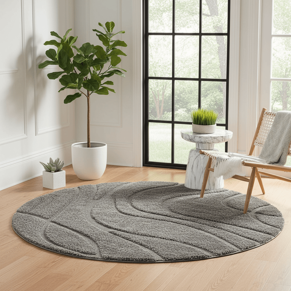 Hearth Round Shaggy Carpet & Rug