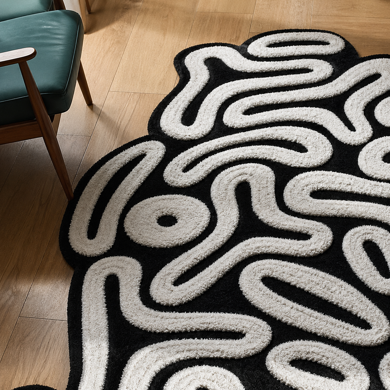 Abstract Pattern Irregular Hand Tufted Carpet