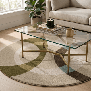 Damask Round Hand Tufted Carpet