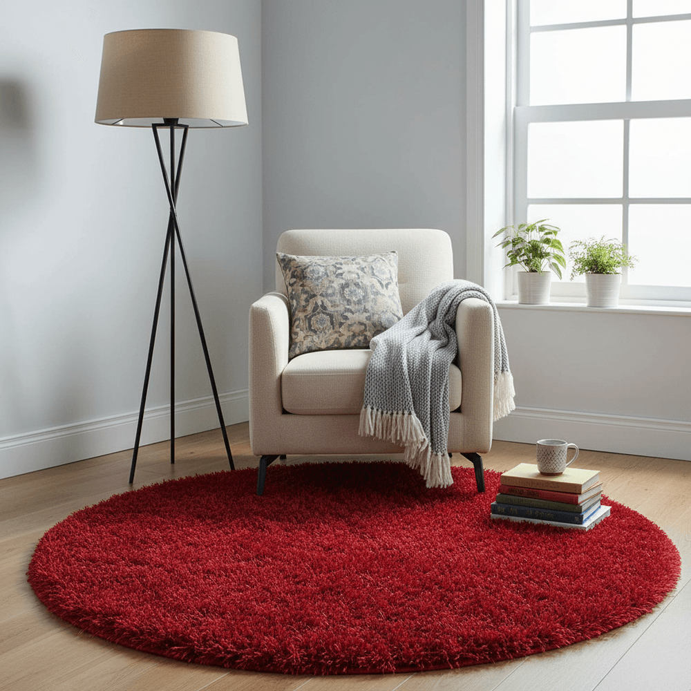 Elysian Round Shaggy Carpet & Rug