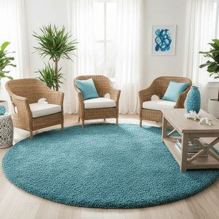 Console Round Shaggy Carpet & Rug