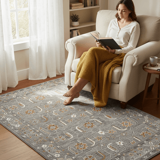 Tangerine Greyish Premium Hand Tufted Carpet