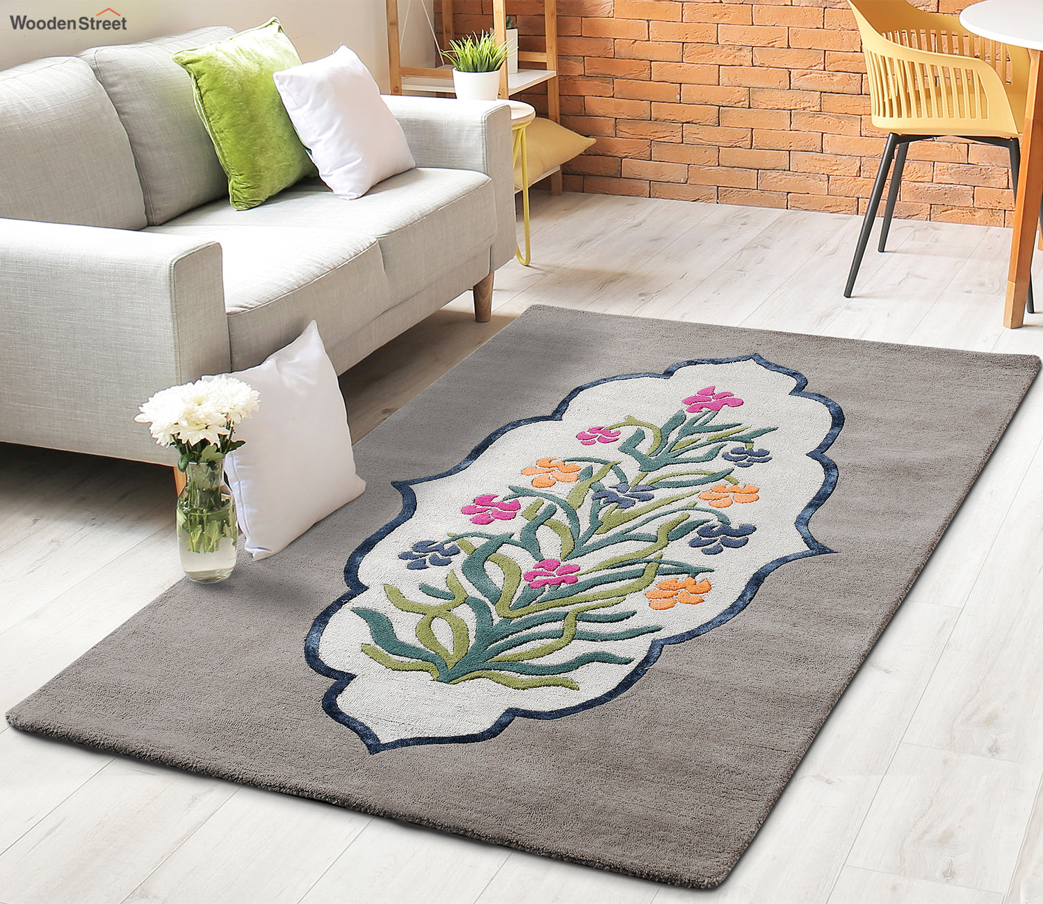 Mandarin Hand Tufted Floral Carpet & Rug