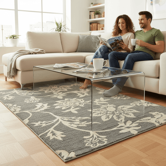 Platinum Blooms Premium Hand Tufted Carpet