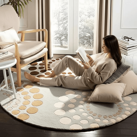 Fluffene Round Hand Tufted Carpet & Rug
