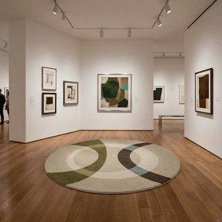 Damask Round Hand Tufted Carpet