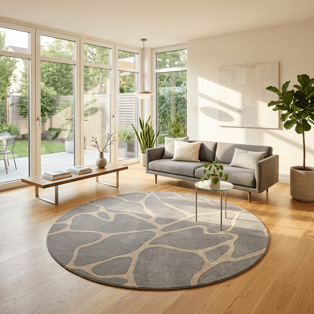 Alabaster Round Hand Tufted Carpet