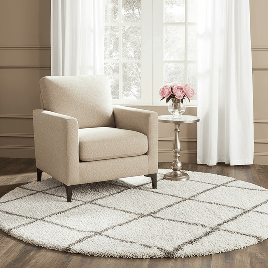 Mosaic Round Shaggy Carpet & Rug