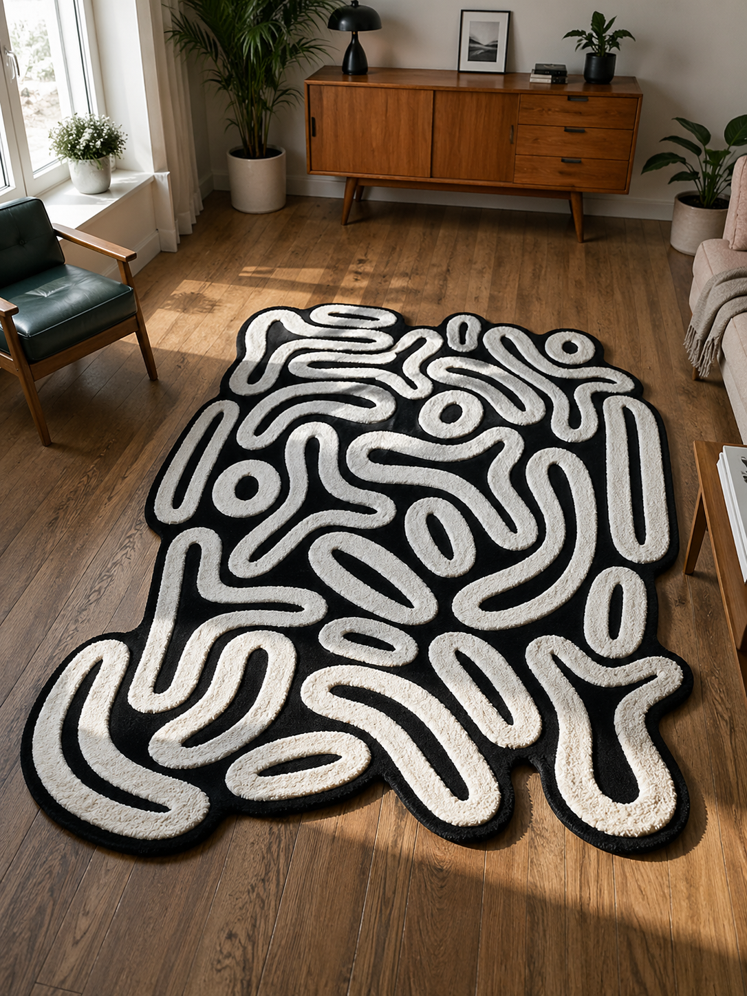 Abstract Pattern Irregular Hand Tufted Carpet