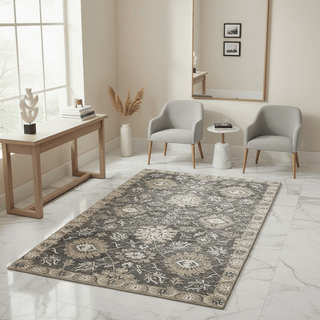 Ashy Grey Premium Hand Tufted Carpet