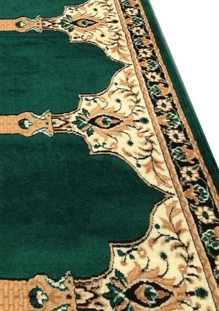 Barakah Green Janamaz Carpet for Masjid and Mosque Prayer Mat– Soft and Comfortable