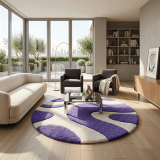Chevron Round Hand Tufted Carpet