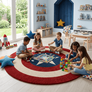 Captainium Round Hand Tufted Carpet