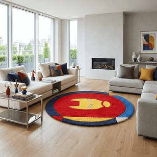 Crystiron Round Hand Tufted Carpet