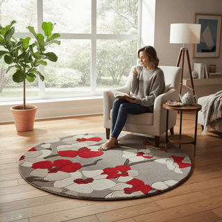 Fuzurio Round Hand Tufted Carpet & Rug