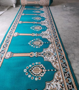 Rahmah Blue Janamaz Carpet for Masjid and Mosque Prayer Mat– Soft and Comfortable