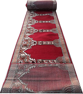 Fajr Red Janamaz Carpet for Masjid and Mosque Prayer Mat– Soft and Comfortable