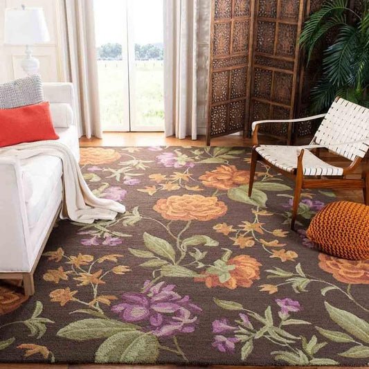 Pink Flora Hand Tufted Carpet & Rug