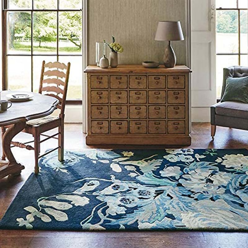Greenish Color Pattern Hand Tufted Carpet